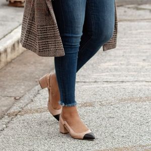 Express Toe Cap Slingback Block Heels